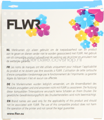 FLWR Dymo 43613 zwart op wit breedte 6 mm