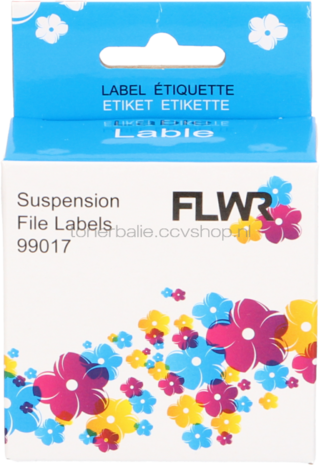 FLWR Dymo 99017 Hangmaplabel 12 mm x 50 mm  wit