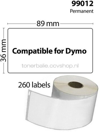 FLWR Dymo 99012 10-Pack 36 mm x 89 mm  wit
