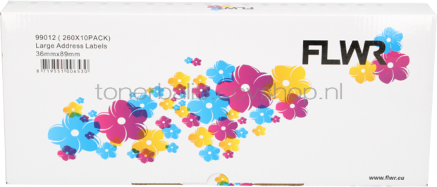 FLWR Dymo 99012 10-Pack 36 mm x 89 mm  wit