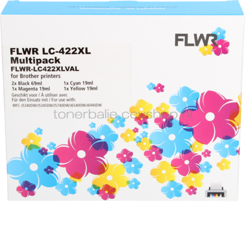 FLWR Brother LC-422XL Multipack zwart en kleur