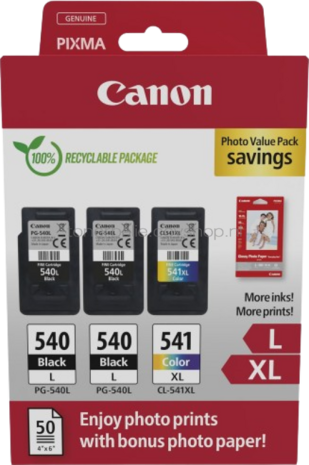 Canon PG-540Lx2/CL-541XL Photo Value Pack zwart en kleur