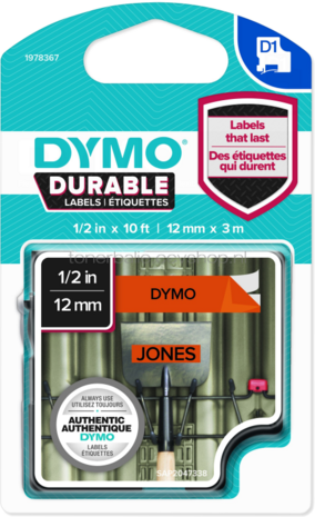 Dymo 1978367 zwart op oranje breedte 12 mm