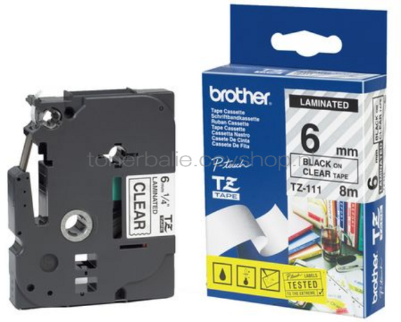 Brother STE-141 zwart op transparant breedte 18 mm