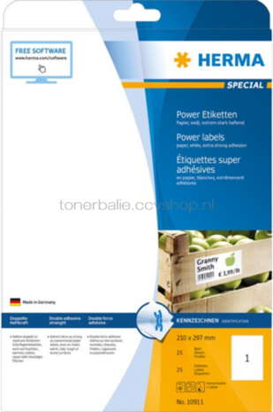 Herma 9500 Permanente Papieretiket 210 x 297mm wit