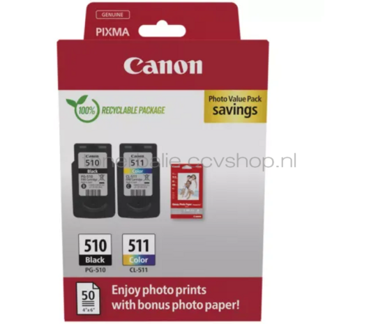 Canon PG-510 / CL-511 Photo Value Pack zwart en kleur