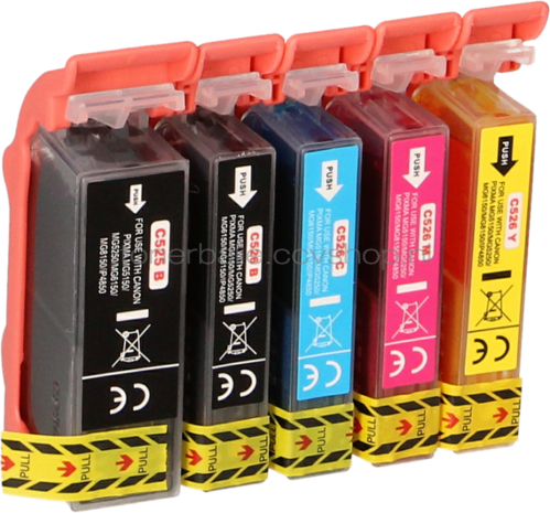 FLWR Canon CLI-526 Multipack zwart en kleur