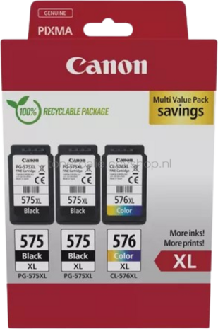 Canon PG-575XL 2x/CL-576XL Multipack zwart en kleur