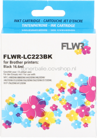 FLWR Brother LC-223BK zwart
