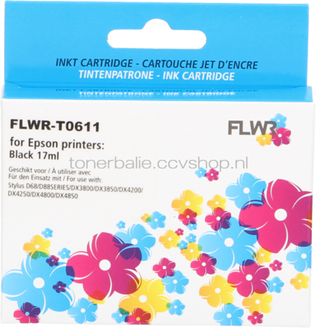 FLWR Epson T0611 zwart