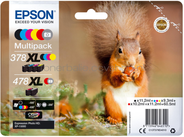 Epson 378XL / 478XL multipack zwart en kleur