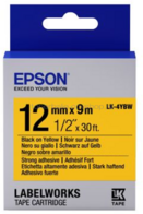 Epson LK-4YBW zwart op geel breedte 12 mm