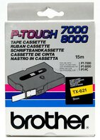 Brother TX-621 zwart op geel breedte 9 mm