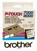 Brother TX-151 zwart op transparant breedte 24 mm