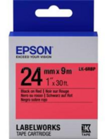 Epson LK-6RBP zwart op rood breedte 24 mm