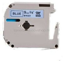 Huismerk Brother MK-521 zwart op blauw breedte 9 mm