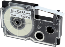Huismerk Casio XR-9X zwart op transparant breedte 9 mm