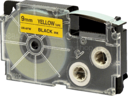 Huismerk Casio XR-9YW zwart op geel breedte 9 mm