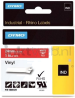 Dymo 1805429 wit op rood breedte 24 mm