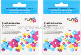Huismerk Brother LC-970BK / LC-1000BK 2-pack zwart