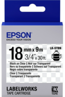 Epson LK-5TBN zwart op transparant breedte 18 mm