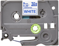 Huismerk Brother TZE-223 blauw op wit breedte 9 mm