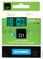 Dymo D1 zwart op groen breedte 24 mm