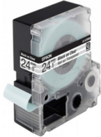 Epson LC-6TBN9 zwart op transparant breedte 24 mm