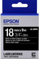 Epson LK-5BWV wit op zwart breedte 18 mm