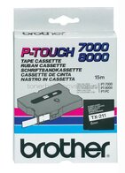 Brother TX-211 zwart op wit breedte 6 mm