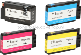 Huismerk HP 711 multipack zwart en kleur