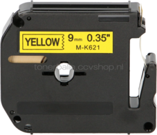 FLWR Brother MK-621 zwart op geel breedte 9 mm