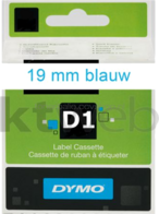 Dymo D1 blauw op wit breedte 19 mm