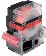 Epson LC-7RBP9 zwart op rood breedte 36 mm