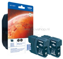 Brother LC-1100HY 2-pack zwart