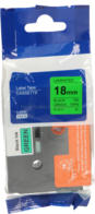 Huismerk Brother TZ-741 zwart op groen breedte 18 mm