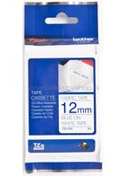 Brother TZE-FA3 blauw op wit breedte 12 mm
