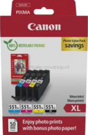 Canon CLI-551XL Photo Value Pack zwart en kleur