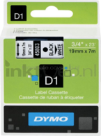 Dymo D1 45803 zwart op wit breedte 19 mm
