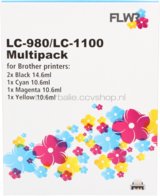 FLWR Brother LC-980 / LC-1100 Multipack zwart en kleur