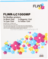 FLWR Brother LC-970 - LC-1000 Multipack zwart en kleur
