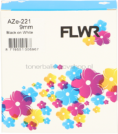 FLWR Brother TZE-221 zwart op wit breedte 9 mm