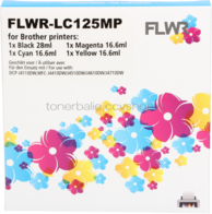 FLWR Brother LC-125XL - LC-127XL 4-pack zwart en kleur