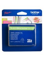Brother TZE-MQG35 wit op groen breedte 12 mm