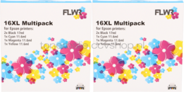 FLWR Epson 16XL Multipack (2 sets) zwart en kleur