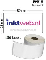 Huismerk Dymo 99010 10-Pack 28 mm x 89 mm  wit