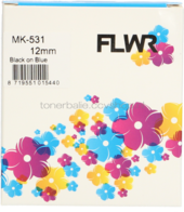 FLWR Brother MK-531 zwart op blauw breedte 12 mm