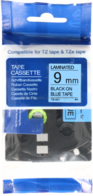 Huismerk Brother TZE-521 zwart op blauw breedte 9 mm