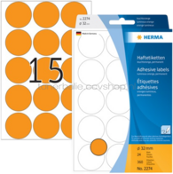 Herma 2274 Permanente papieretiket 32mm rond oranje
