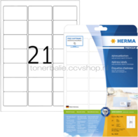 Herma 5029 Permanente Papieretiket 63,5 x 38,1mm wit